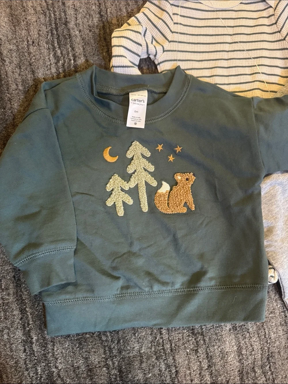 Carter's Green Bear Forest set baby boy 6M